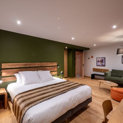 chambre confortable avec coins salon